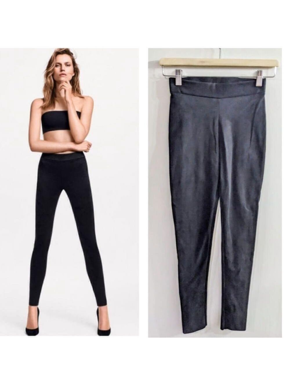 NWT Wolford | Velour Faux Suede Leggings in Black